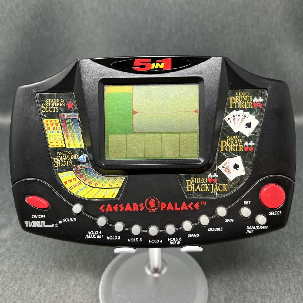 Vintage 1990s Tiger Electronics Caesars Palace 5 in 1 Handheld Casino Game WORKS